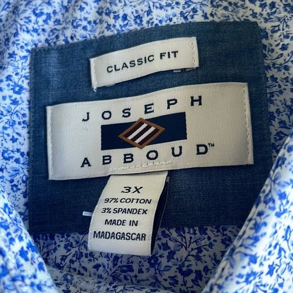 NWT! Joseph Abboud SS Button Down Shirt - Size 3X Classic Fit. - Picture 2 of 5
